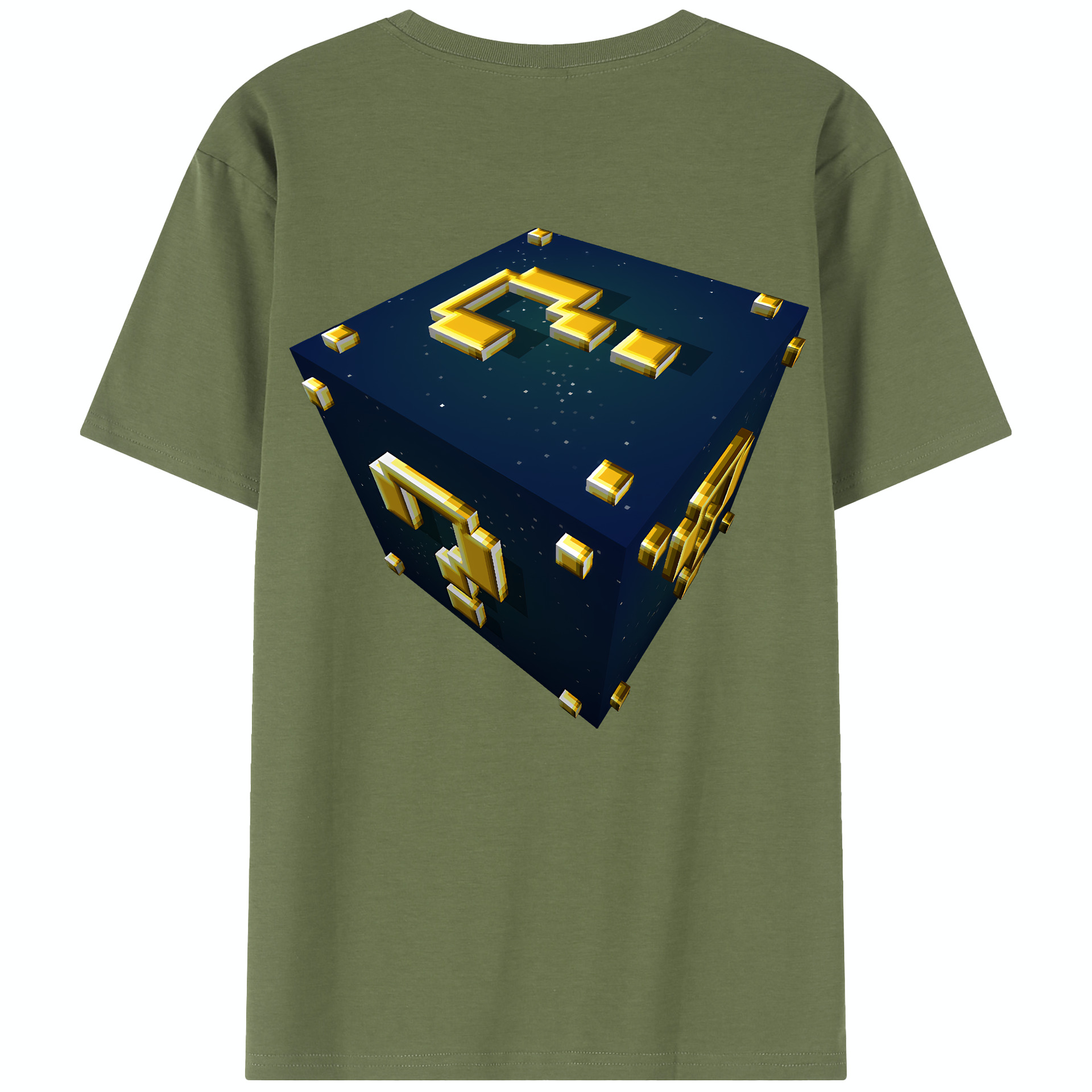 （画像用） マインクラフト ブロックの世界 Minecraft MC Block world 綿100％半袖Tシャツ（背面プリント）